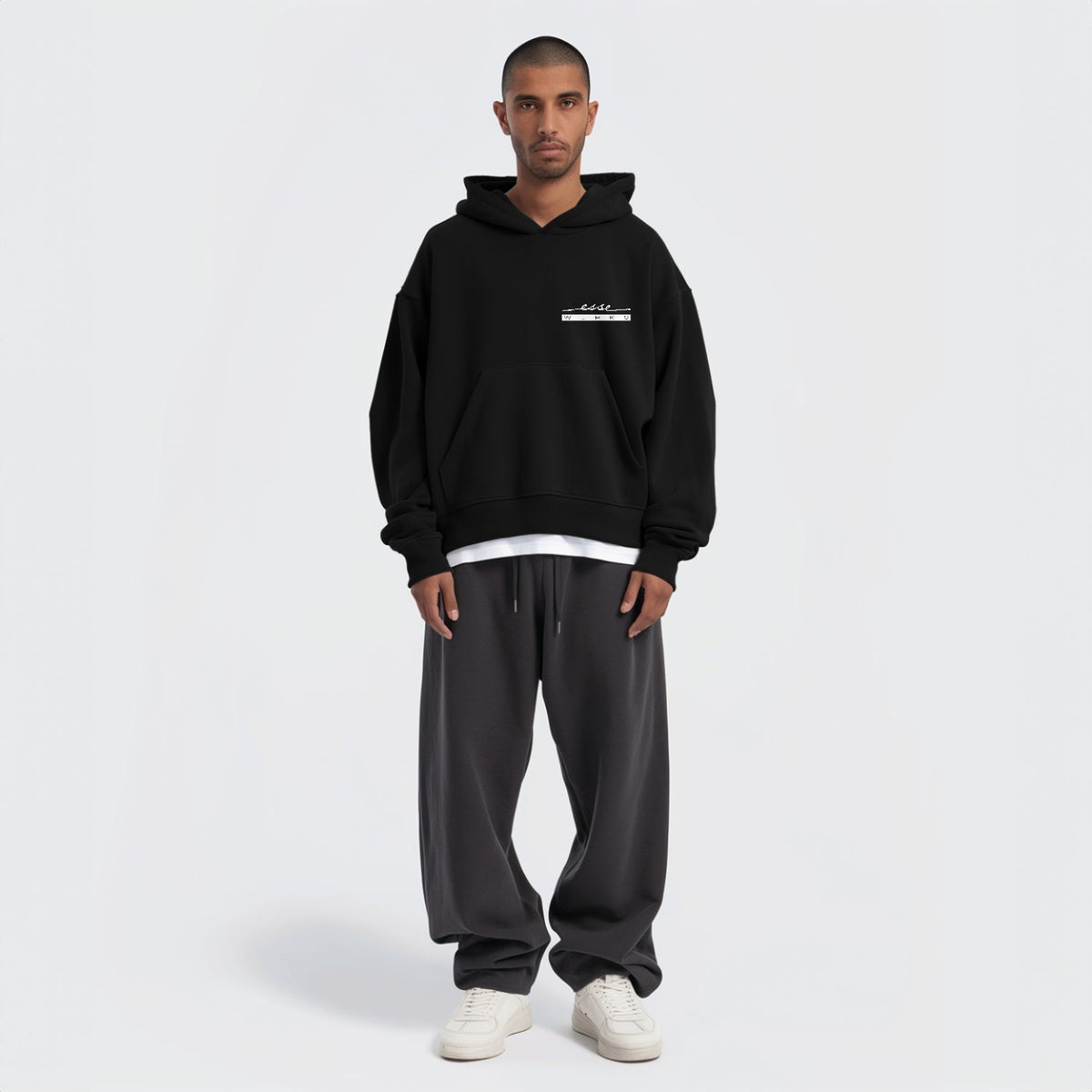 Esse Werks 'Cooper Dry' hoodie — front, modeled