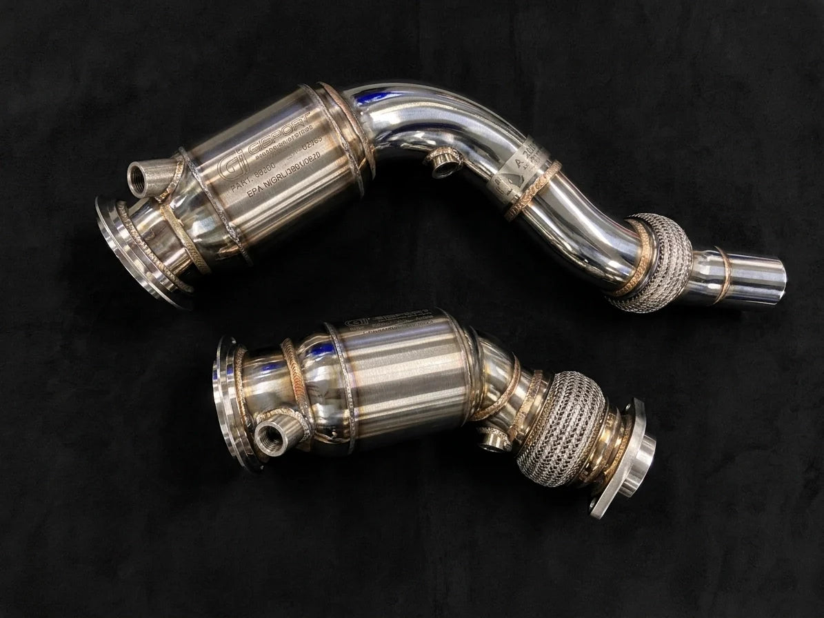 Active Autowerke catted downpipes with GESI cats for BMW S55 F80 M3 F82 M4 F87 M2