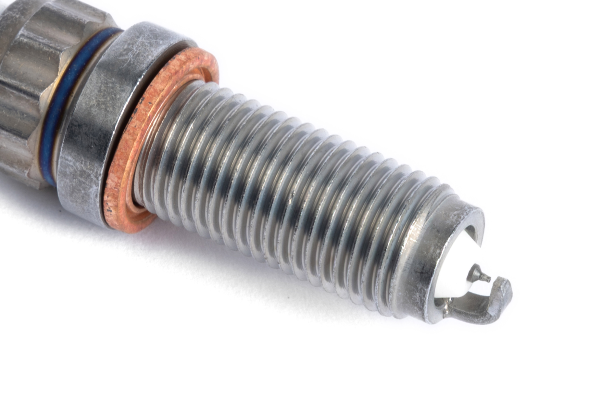 Cold spark plug close-up for BMW turbo engine