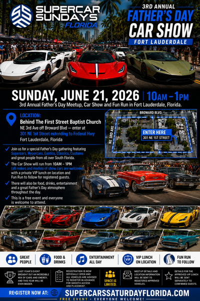 Supercar Sundays Florida — Father's Day Car Show